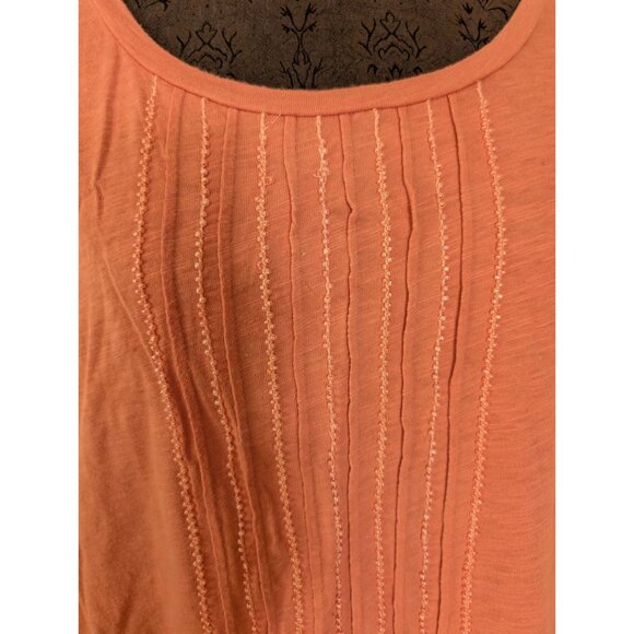 Talbots Woman 2X Coral Short Sleeve Beaded Front Blouse Lightweight Casual Top - Picture 2 of 8